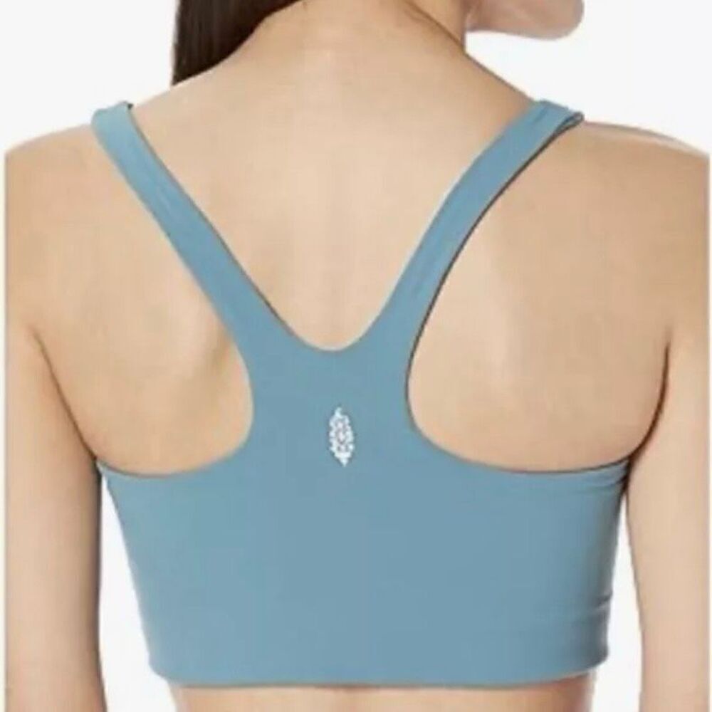 FP Movement Blue Never Better Square Neck Sports Bra NWT Size Extra Small - Picture 2 of 8